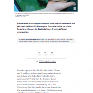 Pressemitteilung: Der Bachforelle soll es besser gehen #1