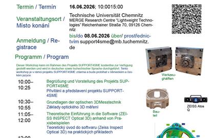 Praktický workshop: Optická 3D měřicí technika pro snímání tvarů nástrojů a součástí