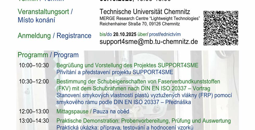 Uživatelský workshop - Stanovení smykových vlastností FRP podle normy DIN EN ISO 20337