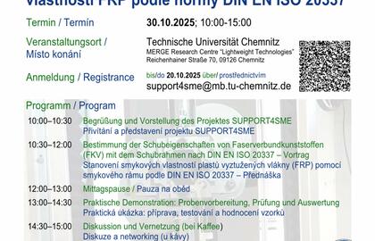Uživatelský workshop - Stanovení smykových vlastností FRP podle normy DIN EN ISO 20337