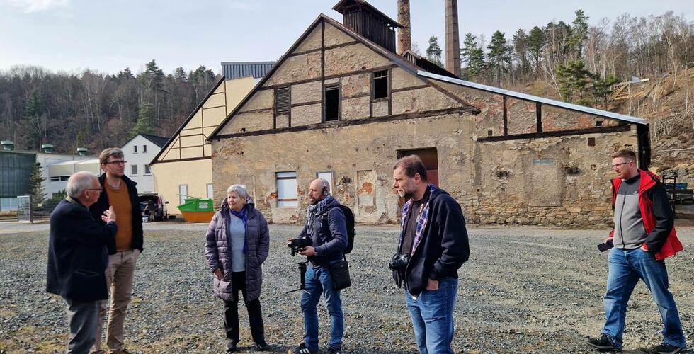 FREIBERG - Saxonia Hütte - Vorbereitung eines Dokumentarfilms mit Prof. Helmut Albrecht