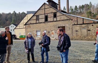 FREIBERG - Saxonia Hütte - Vorbereitung eines Dokumentarfilms mit Prof. Helmut Albrecht