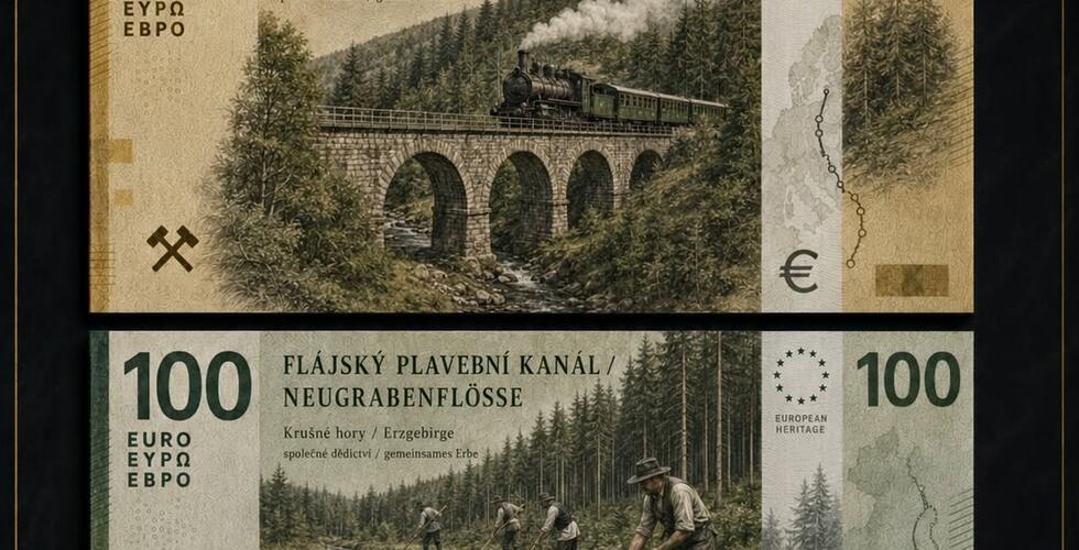 LITVÍNOV - Einsatz von KI – Gestaltung einer Euro-Banknote mit Motiven aus dem Erzgebirge