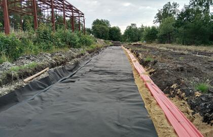 Průběh stavby cyklostezky-stav srpen 2025