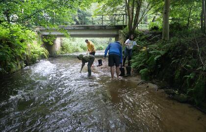 Probenahmen und Messungen im Grenzgebiet