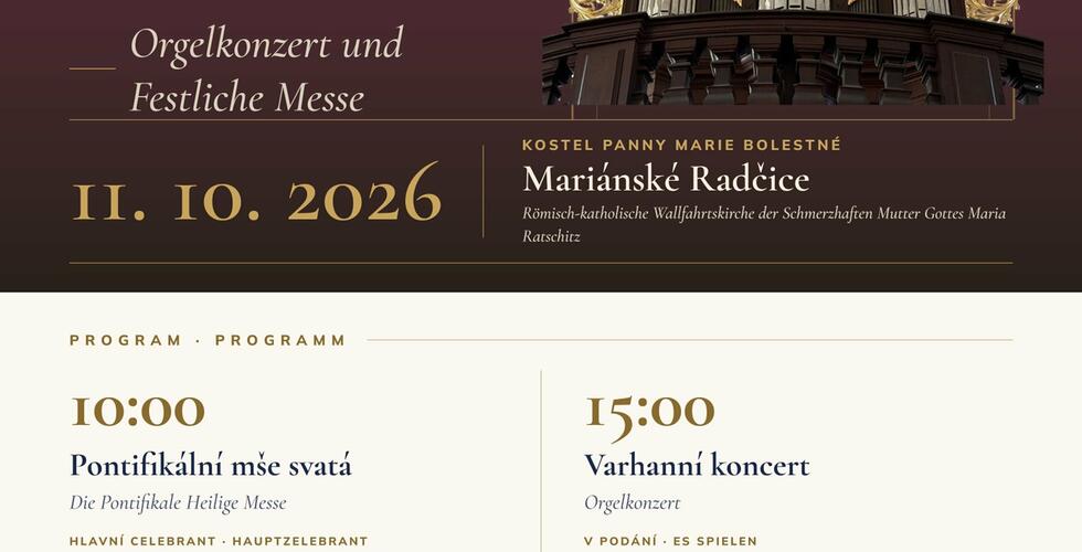 VARHANNÍ KONCERT A SLAVNOSTNÍ MŠE SVATÁ V MARIÁNSKÝCH RADČICÍCH