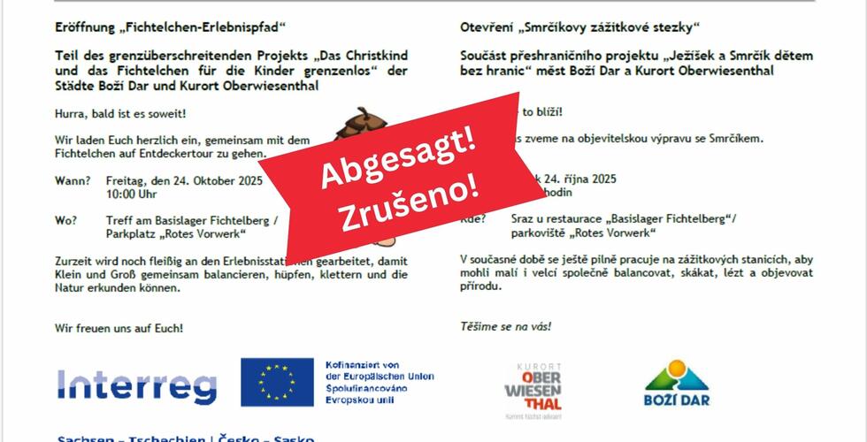 Otevření „Smrčíkovy zážitkové stezky“ - akce zrušena