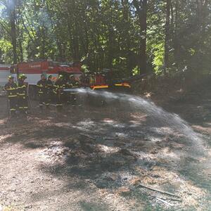 Gemeinsame Übung zum Thema Maßnahmen gegen Waldbrände einschließlich Fernwassertransport durch den Wald, unzugängliches Gelände #2