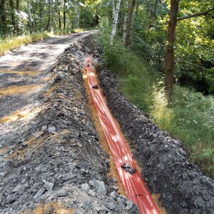 Průběh stavby cyklostezky_česká část / Bauverlauf des Radweges_tschechischer Teil