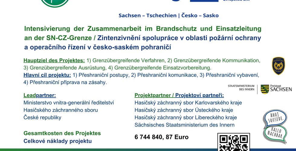 Zintenzivnění spolupráce v oblasti požární ochrany a operačního řízení v česko-saském pohraničí